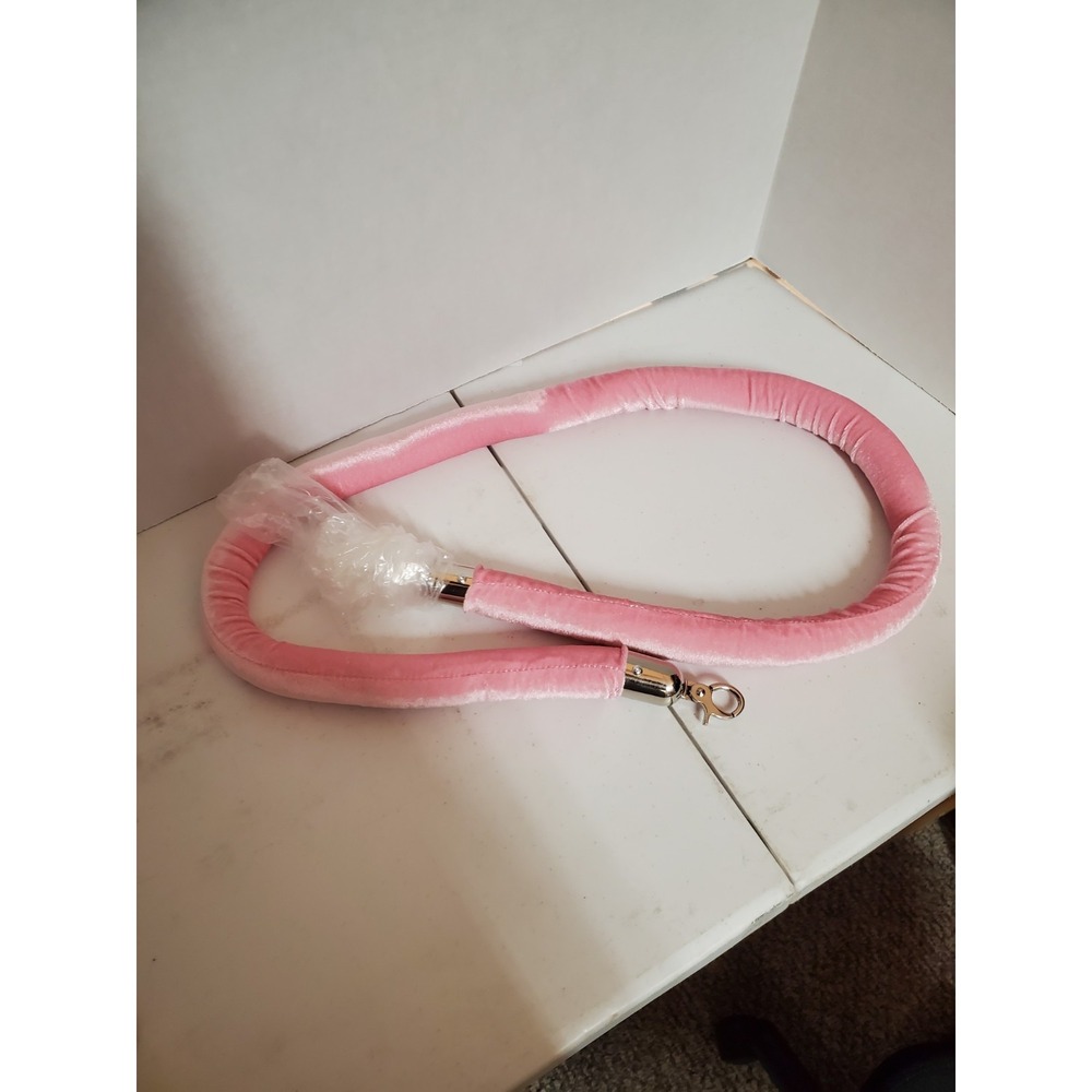 pink velvet stanchion rope commonly used for crowd control or events 2pc 4.5 Ft
